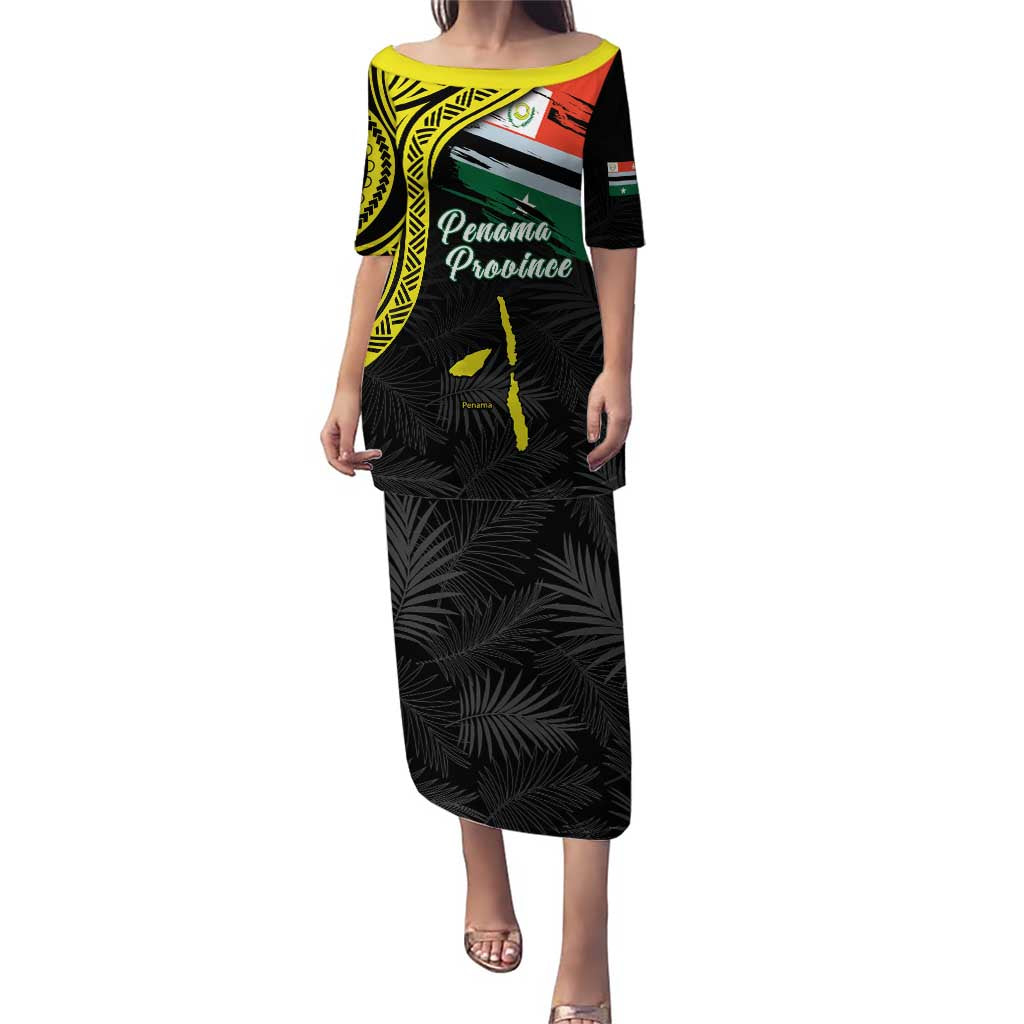 Personalised Vanuatu Penama Day Puletasi Grunge Flag Style LT05 Long Dress Black - Polynesian Pride