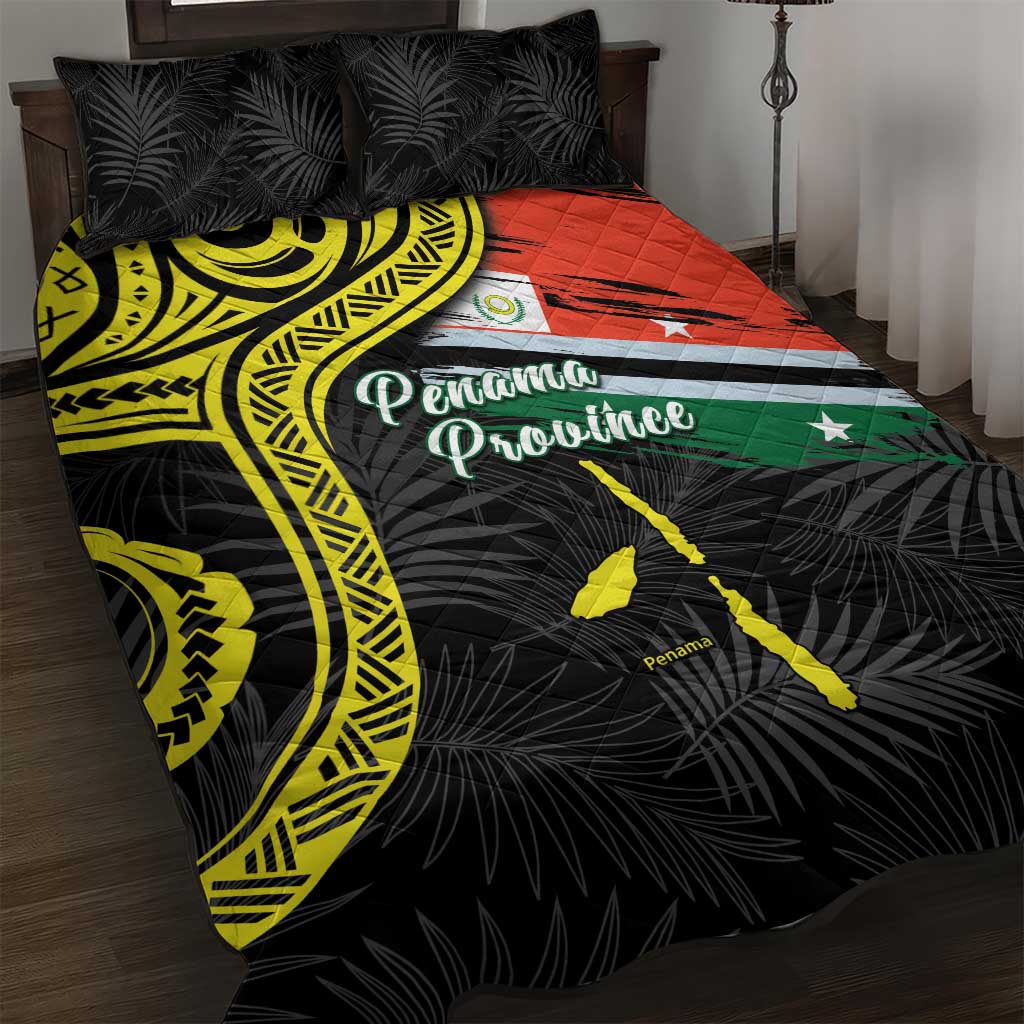 Vanuatu Penama Day Quilt Bed Set Grunge Flag Style LT05 Black - Polynesian Pride