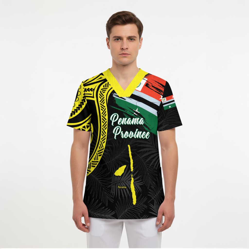 Personalised Vanuatu Penama Day Scrub Top Grunge Flag Style LT05 - Polynesian Pride