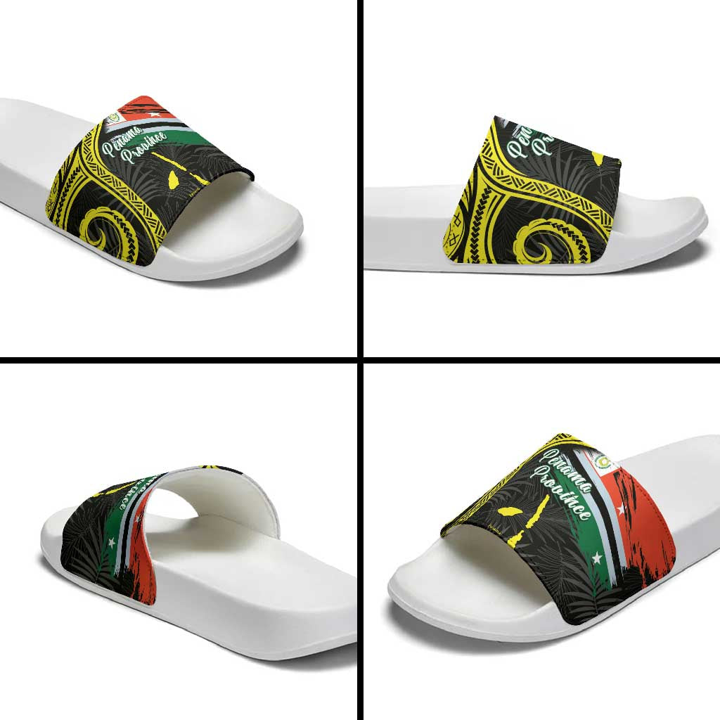 Vanuatu Penama Day Slide Sandals Grunge Flag Style LT05 - Polynesian Pride