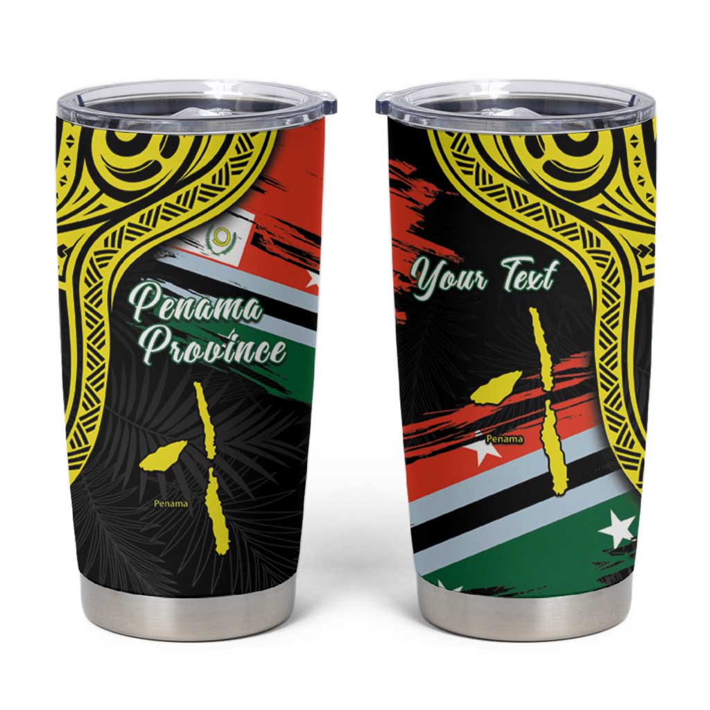 Personalised Vanuatu Penama Day Tumbler Cup Grunge Flag Style LT05 Black - Polynesian Pride