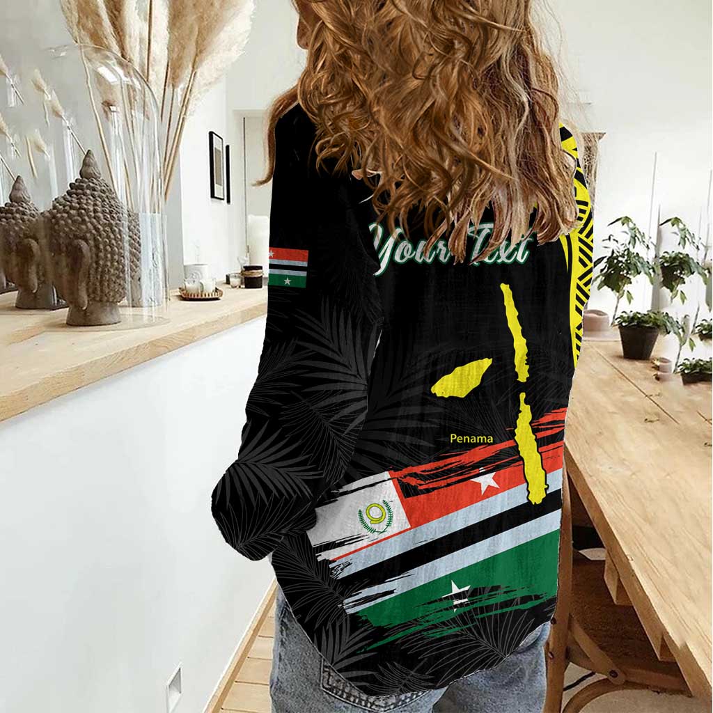 Personalised Vanuatu Penama Day Women Casual Shirt Grunge Flag Style LT05 - Polynesian Pride