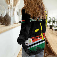 Personalised Vanuatu Penama Day Women Casual Shirt Grunge Flag Style LT05 - Polynesian Pride