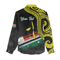 Personalised Vanuatu Penama Day Women Casual Shirt Grunge Flag Style LT05 - Polynesian Pride