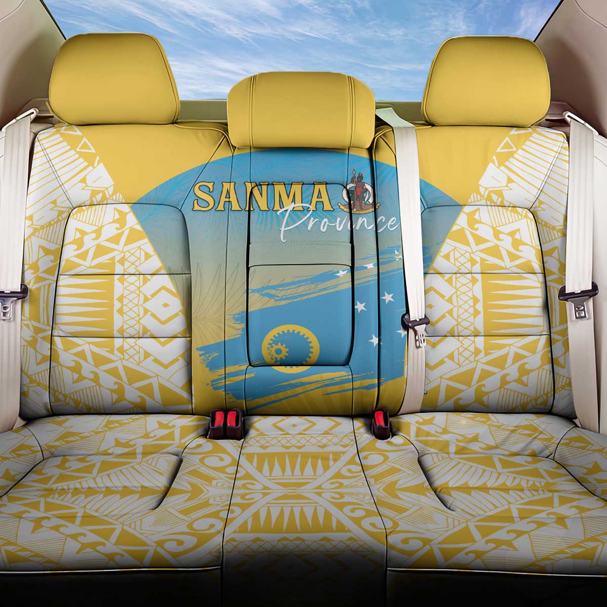 Vanuatu Sanma Day Back Car Seat Cover Special Style LT05 One Size Yellow - Polynesian Pride