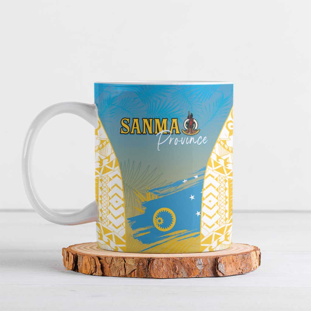 Personalised Vanuatu Sanma Day Ceramic Mug Special Style LT05 Yellow - Polynesian Pride