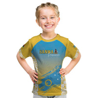 Personalised Vanuatu Sanma Day Kid T Shirt Special Style LT05 Yellow - Polynesian Pride