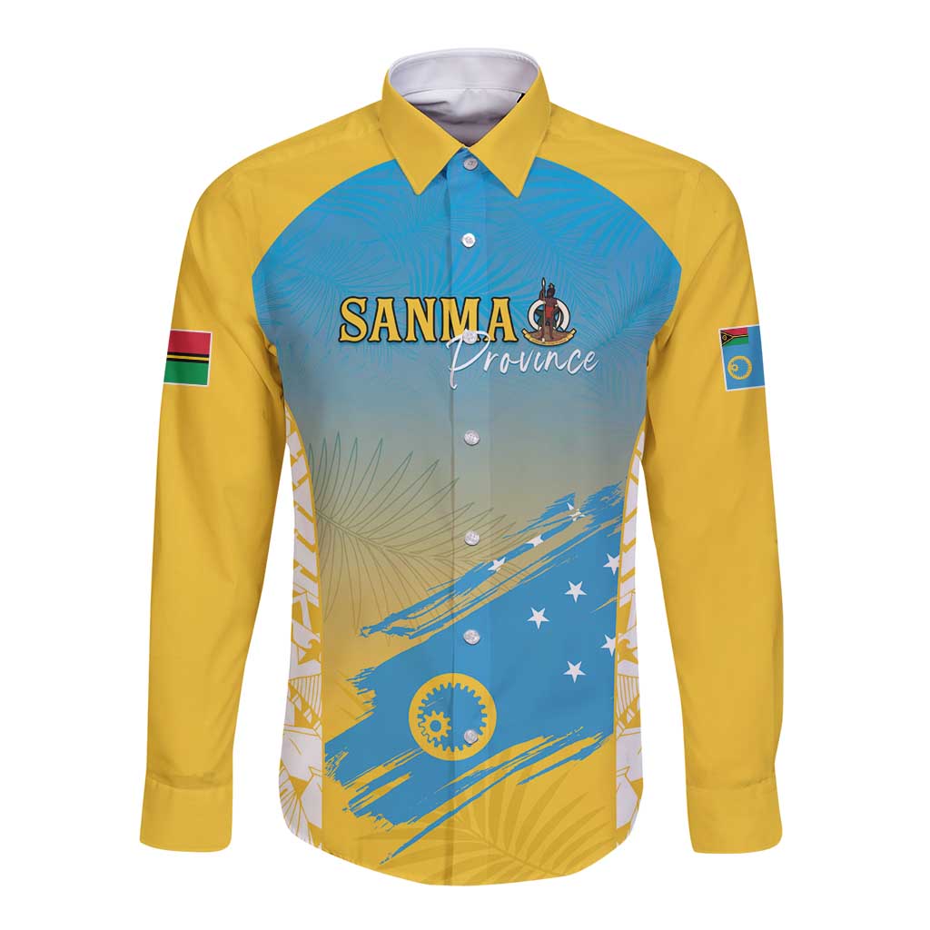 Personalised Vanuatu Sanma Day Long Sleeve Button Shirt Special Style LT05 Unisex Yellow - Polynesian Pride