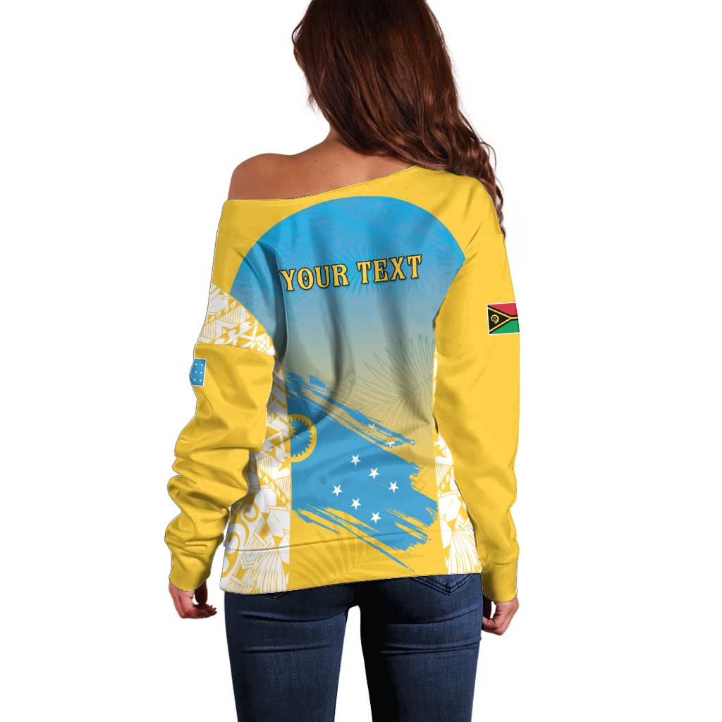 Personalised Vanuatu Sanma Day Off Shoulder Sweater Special Style LT05 - Polynesian Pride
