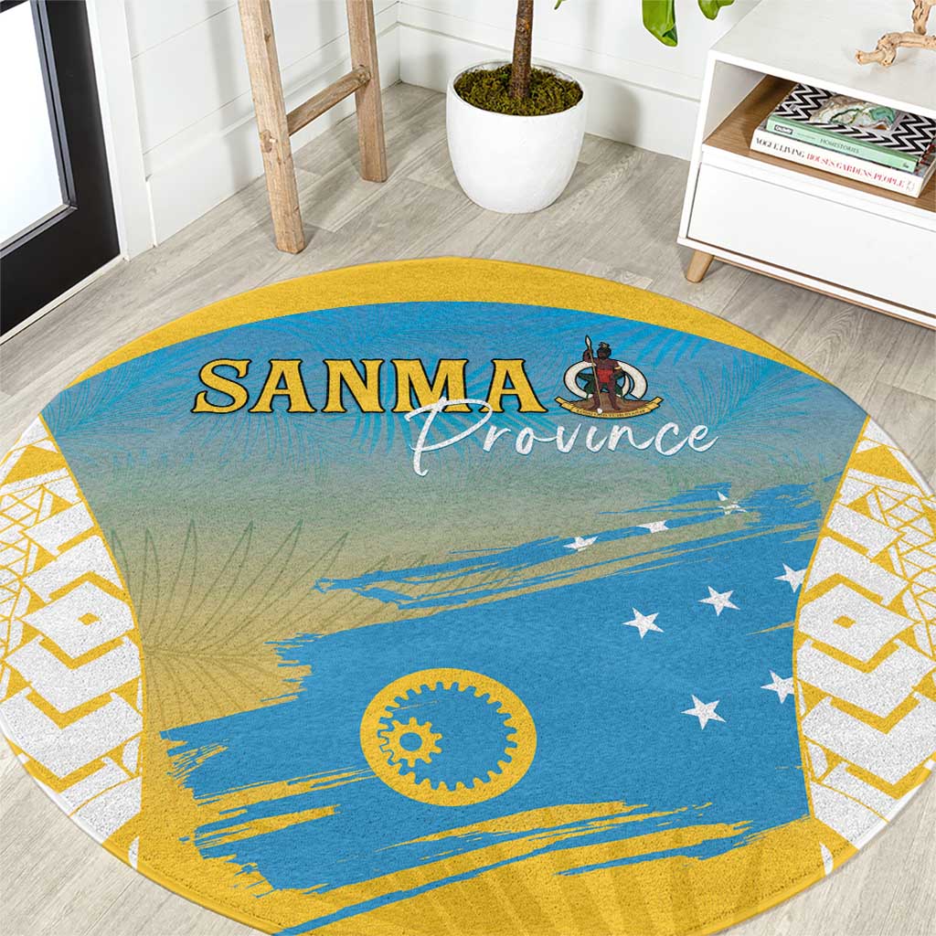 Vanuatu Sanma Day Round Carpet Special Style LT05 Yellow - Polynesian Pride