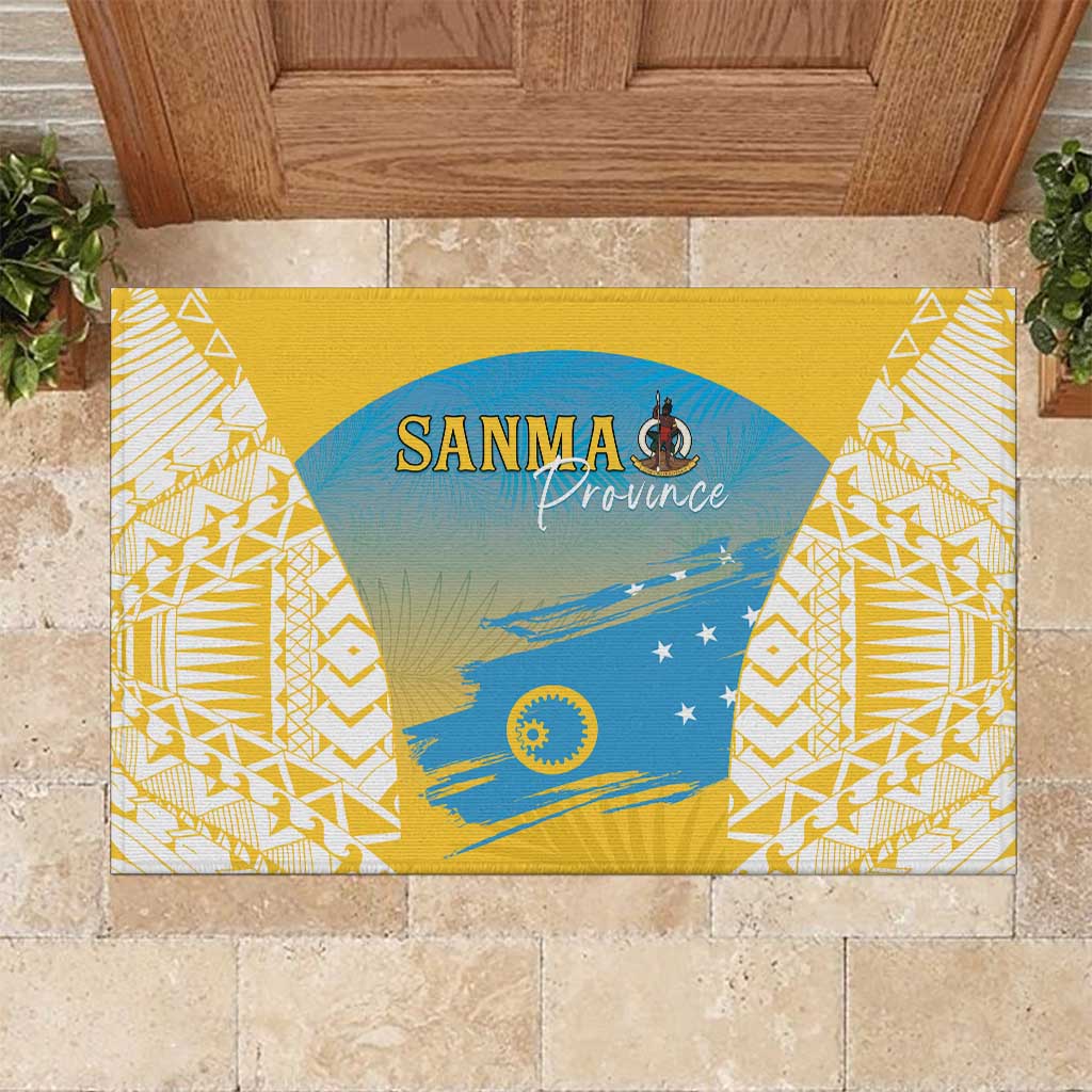 Vanuatu Sanma Day Rubber Doormat Special Style LT05 Yellow - Polynesian Pride