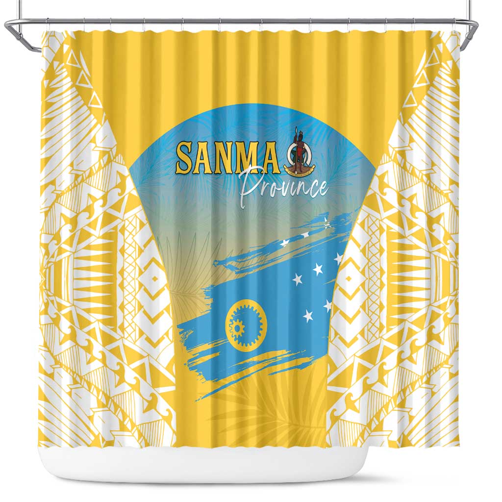 Vanuatu Sanma Day Shower Curtain Special Style LT05 Yellow - Polynesian Pride