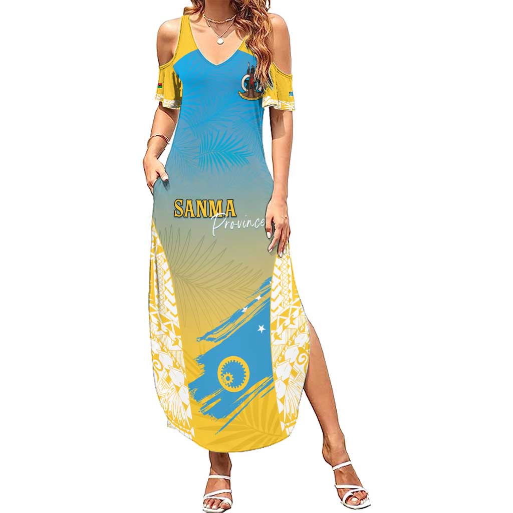 Personalised Vanuatu Sanma Day Summer Maxi Dress Special Style LT05 Women Yellow - Polynesian Pride