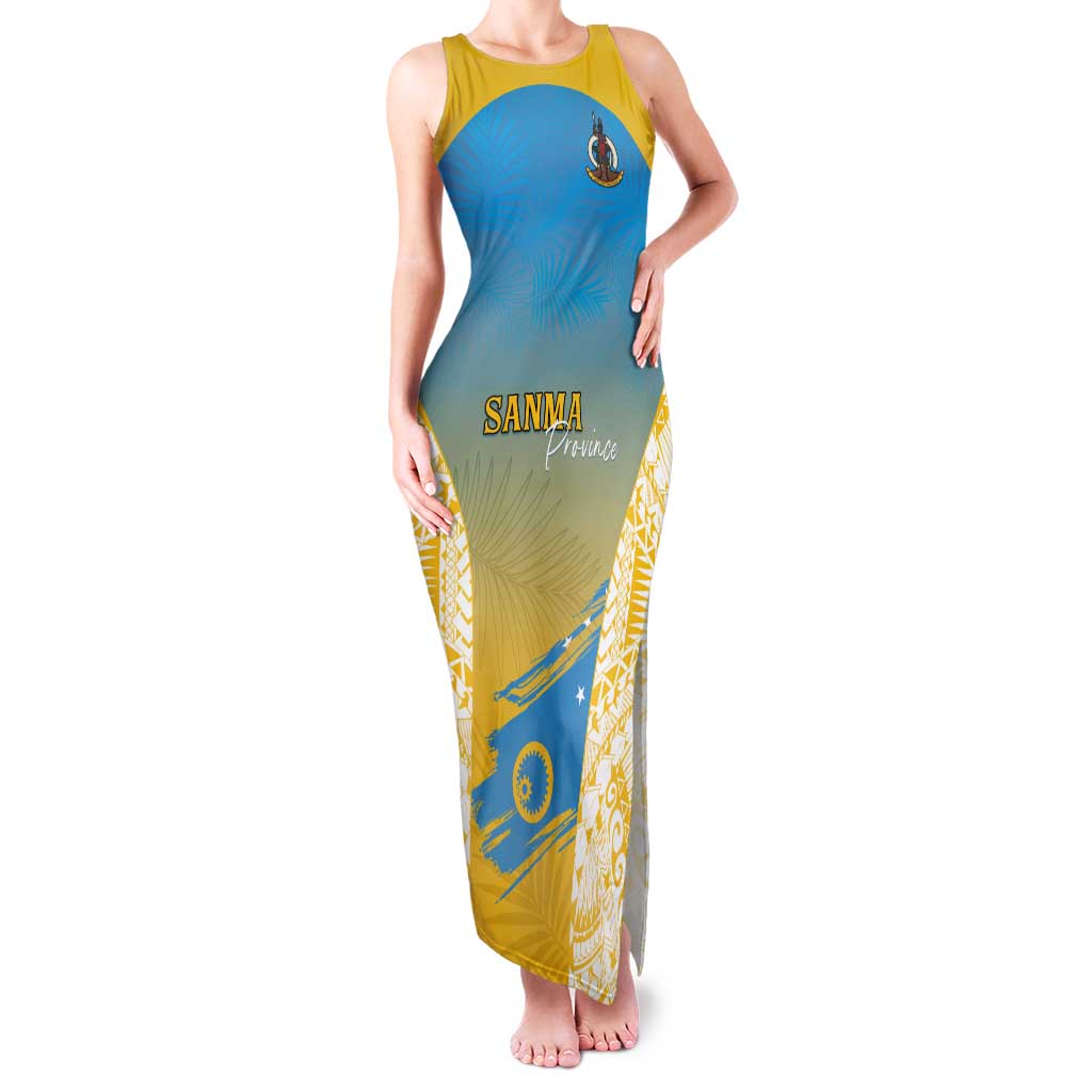 Personalised Vanuatu Sanma Day Tank Maxi Dress Special Style LT05 Women Yellow - Polynesian Pride