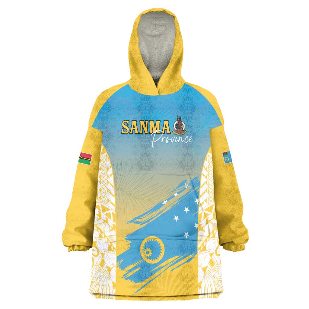 Personalised Vanuatu Sanma Day Wearable Blanket Hoodie Special Style LT05 One Size Yellow - Polynesian Pride