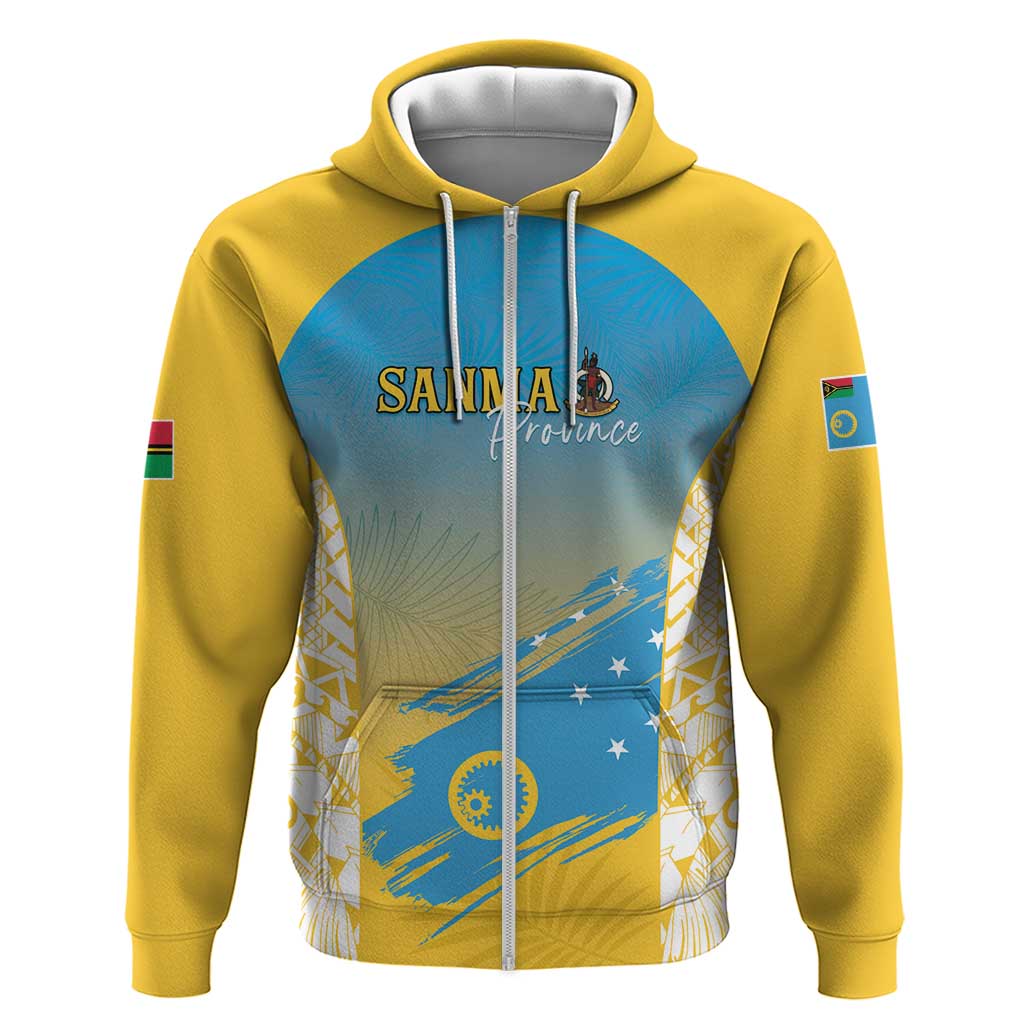 Personalised Vanuatu Sanma Day Zip Hoodie Special Style LT05 Zip Hoodie Yellow - Polynesian Pride