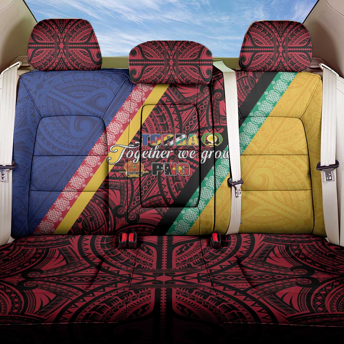 Love Torba PNG Day Back Car Seat Cover Together We Grow LT05 One Size Colorful - Polynesian Pride
