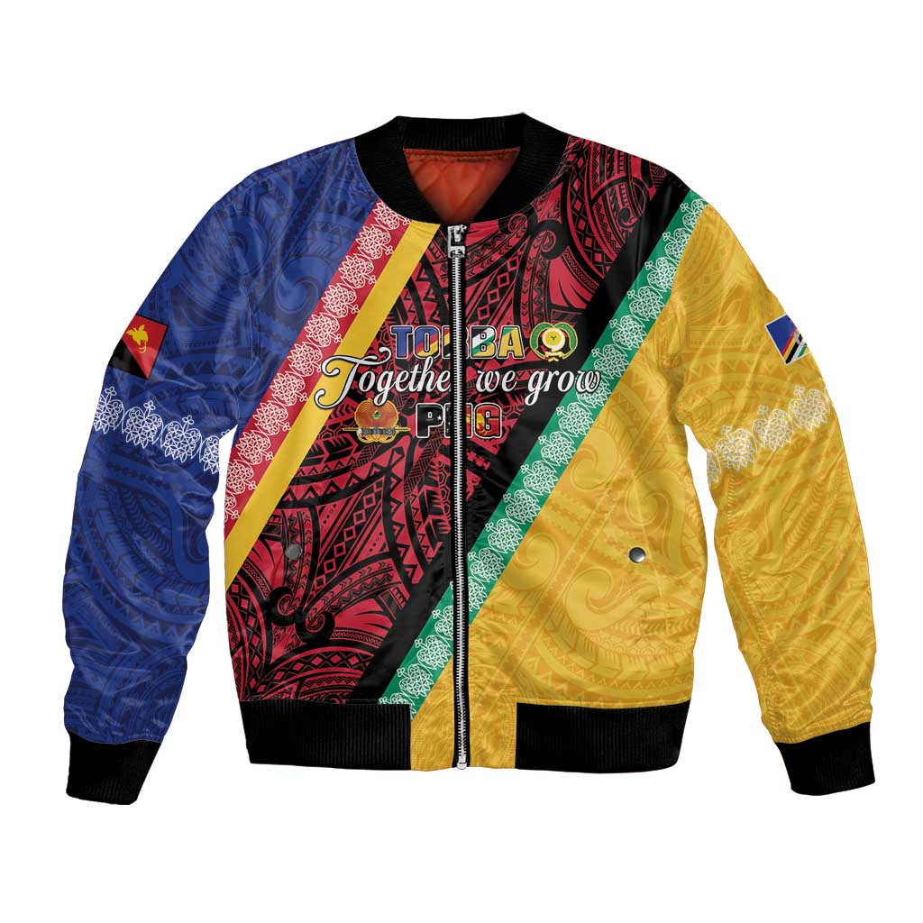 Love Torba PNG Day Bomber Jacket Together We Grow LT05 Unisex Colorful - Polynesian Pride