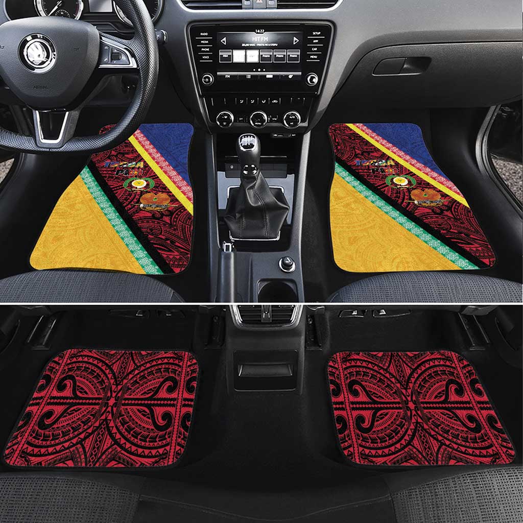 Love Torba PNG Day Car Mats Together We Grow LT05 Set 4pcs Colorful - Polynesian Pride