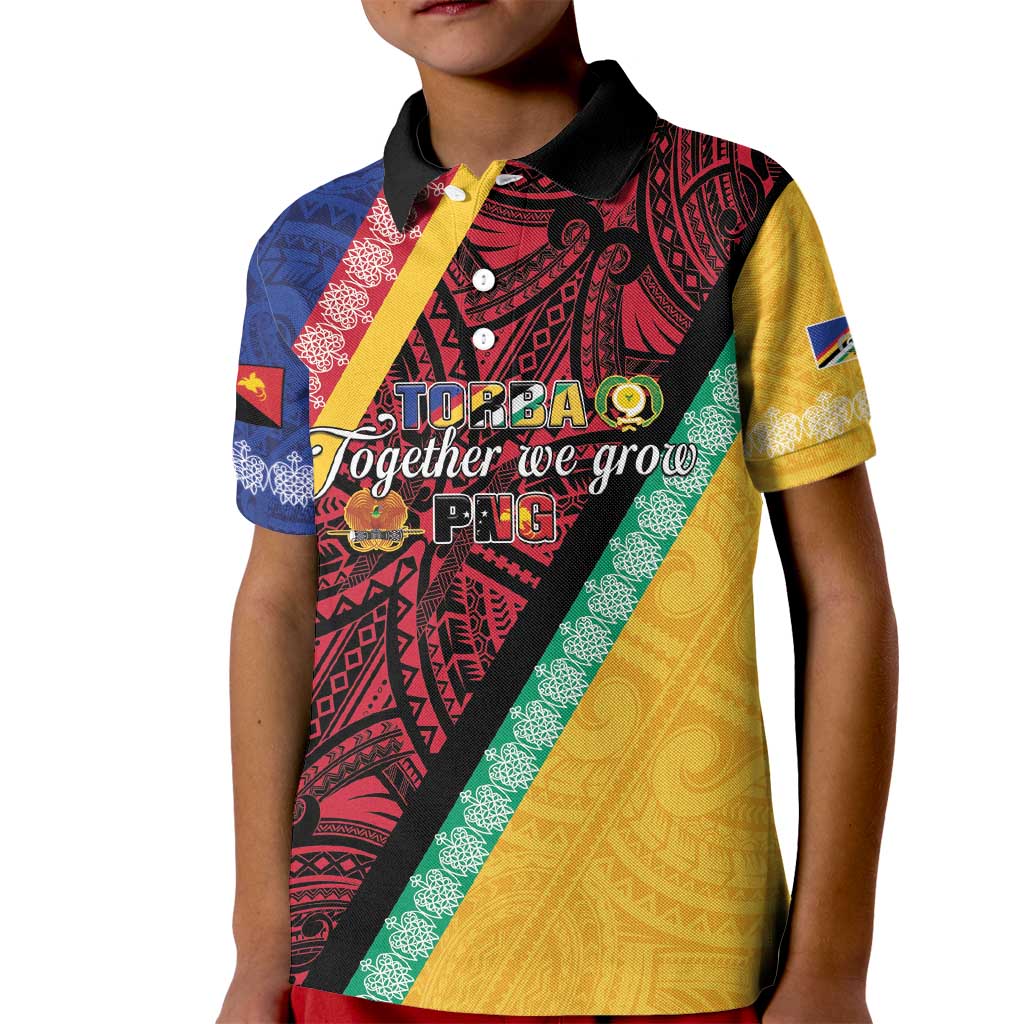 Love Torba PNG Day Kid Polo Shirt Together We Grow LT05 Kid Colorful - Polynesian Pride