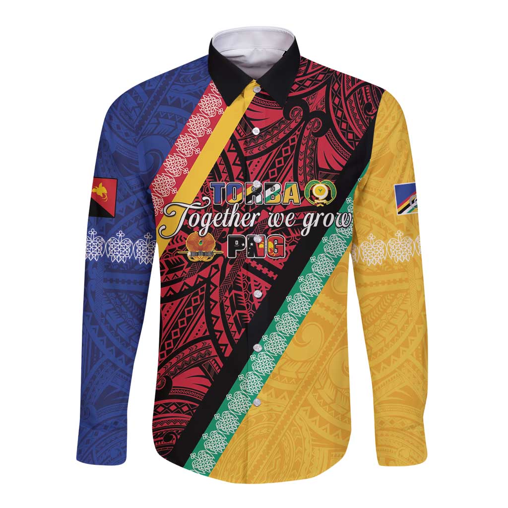 Love Torba PNG Day Long Sleeve Button Shirt Together We Grow LT05 Unisex Colorful - Polynesian Pride
