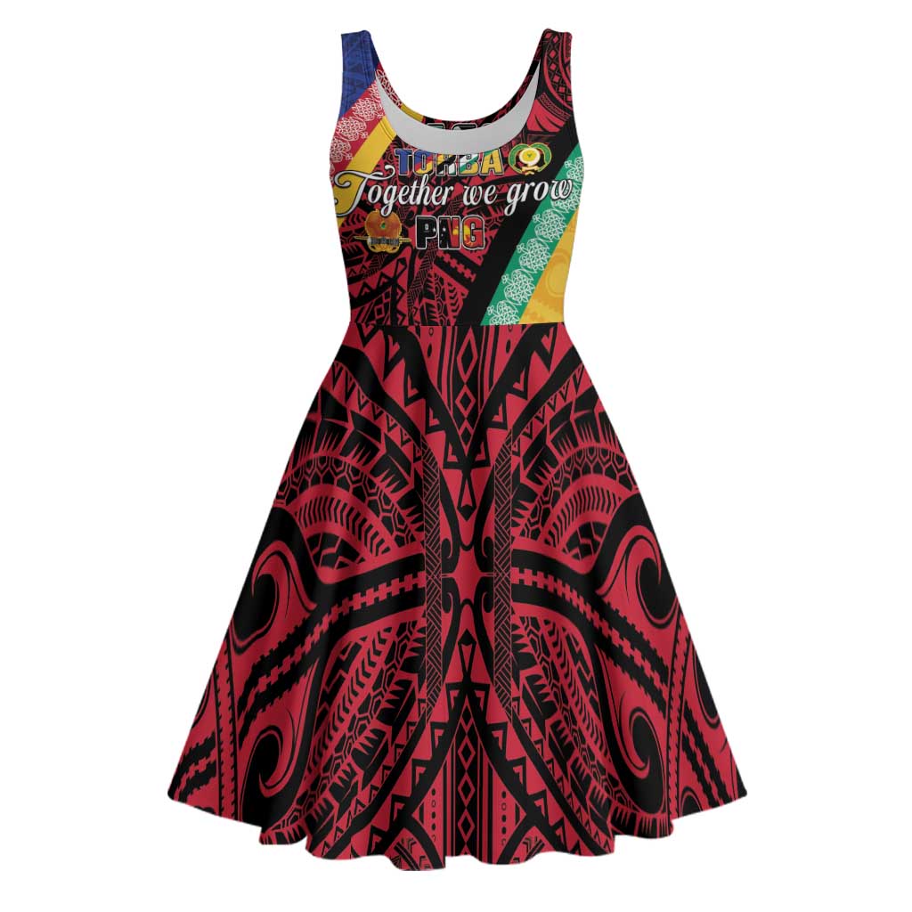 Love Torba PNG Day Midi Dress Together We Grow LT05 Colorful - Polynesian Pride
