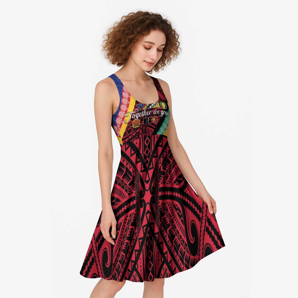 Love Torba PNG Day Midi Dress Together We Grow LT05 - Polynesian Pride