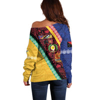 Love Torba PNG Day Off Shoulder Sweater Together We Grow LT05 - Polynesian Pride
