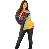 Love Torba PNG Day Off Shoulder Sweater Together We Grow LT05 - Polynesian Pride