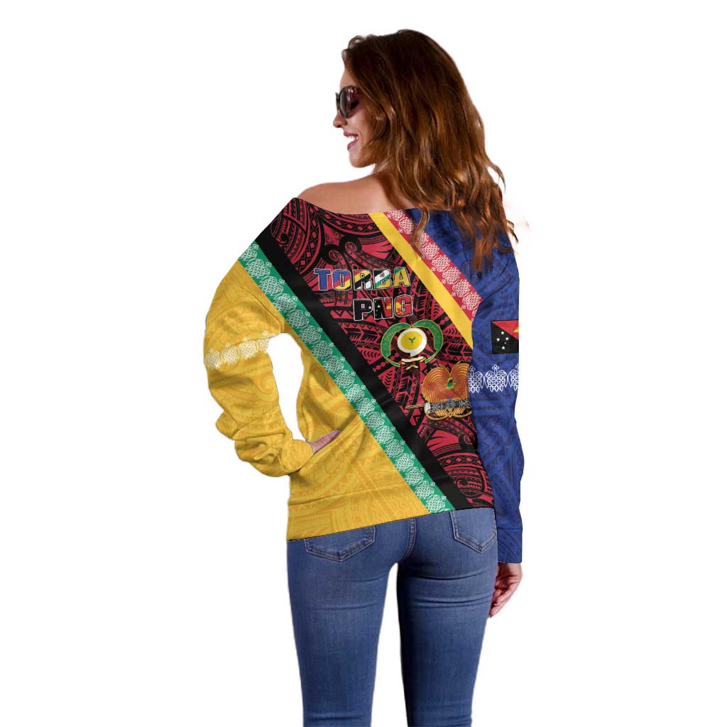 Love Torba PNG Day Off Shoulder Sweater Together We Grow LT05 - Polynesian Pride