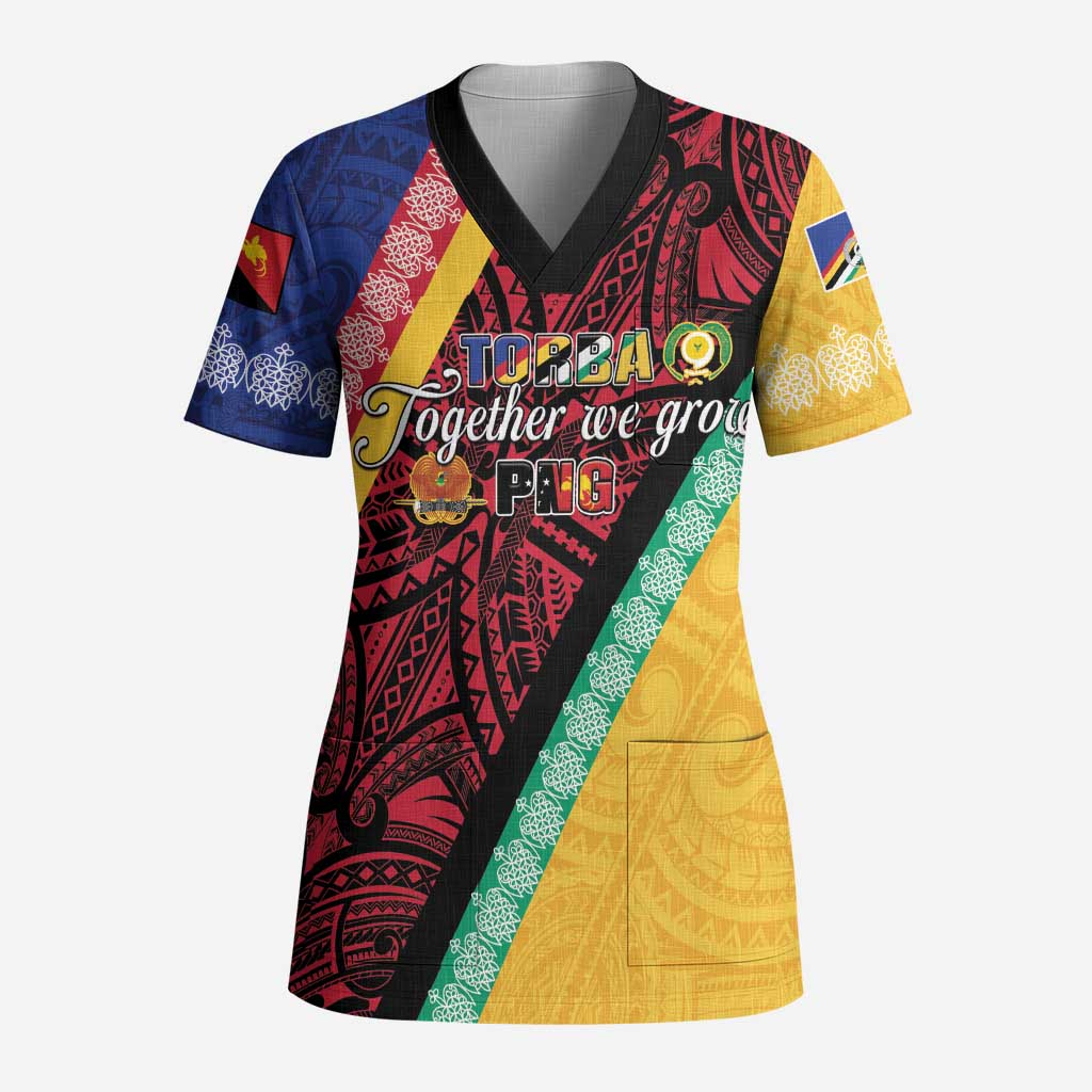 Love Torba PNG Day Scrub Top Together We Grow LT05 Adult Colorful - Polynesian Pride