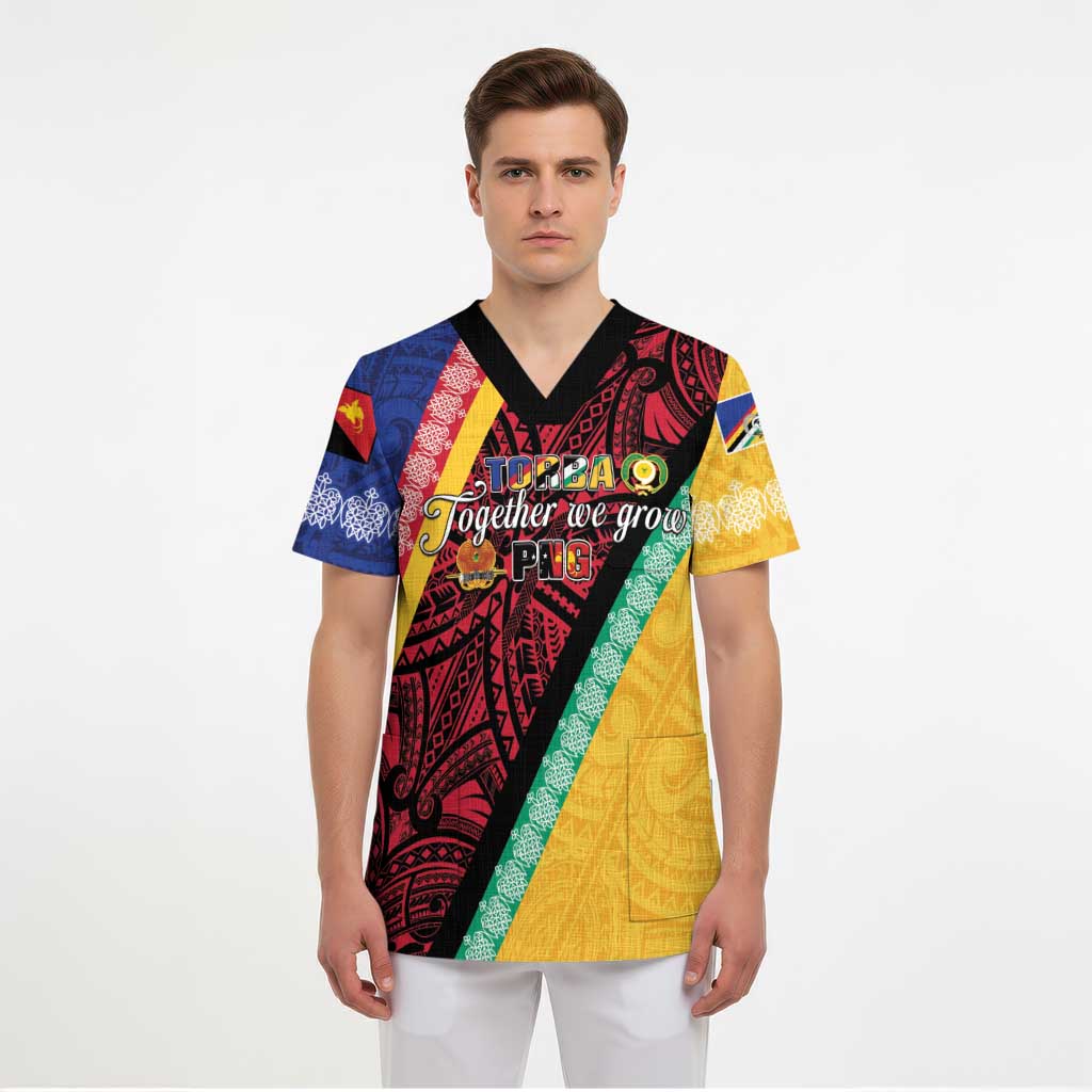 Love Torba PNG Day Scrub Top Together We Grow LT05 - Polynesian Pride