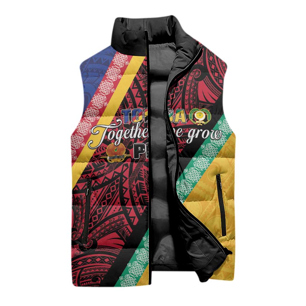 Love Torba PNG Day Sleeveless Puffer Jacket Together We Grow LT05 - Polynesian Pride