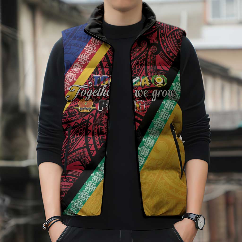 Love Torba PNG Day Sleeveless Puffer Jacket Together We Grow LT05 - Polynesian Pride