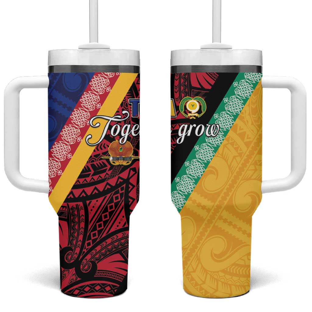 Love Torba PNG Day Tumbler With Handle Together We Grow LT05 One Size: 40 oz Colorful - Polynesian Pride