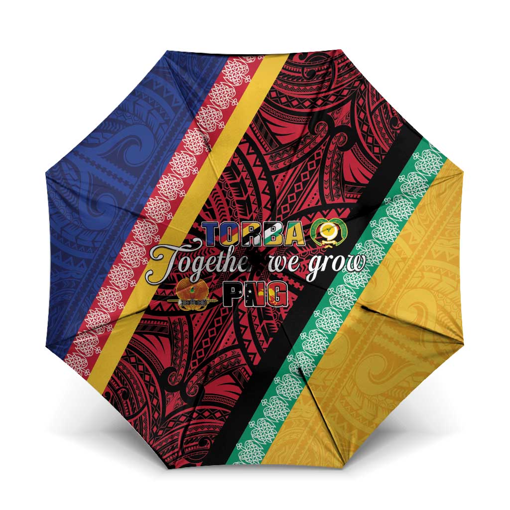 Love Torba PNG Day Umbrella Together We Grow LT05 One Size Folded 11.42 inch Opened Diameter 37.4 inch Colorful - Polynesian Pride