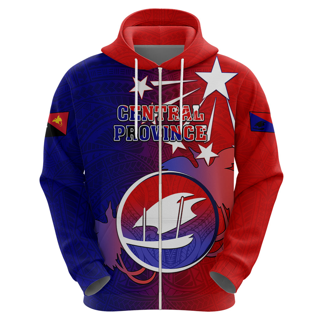 Personalized Papua New Guinea Central Province Hoodie Mix Coat Of Arms Polynesian Pattern LT05 - Polynesian Pride