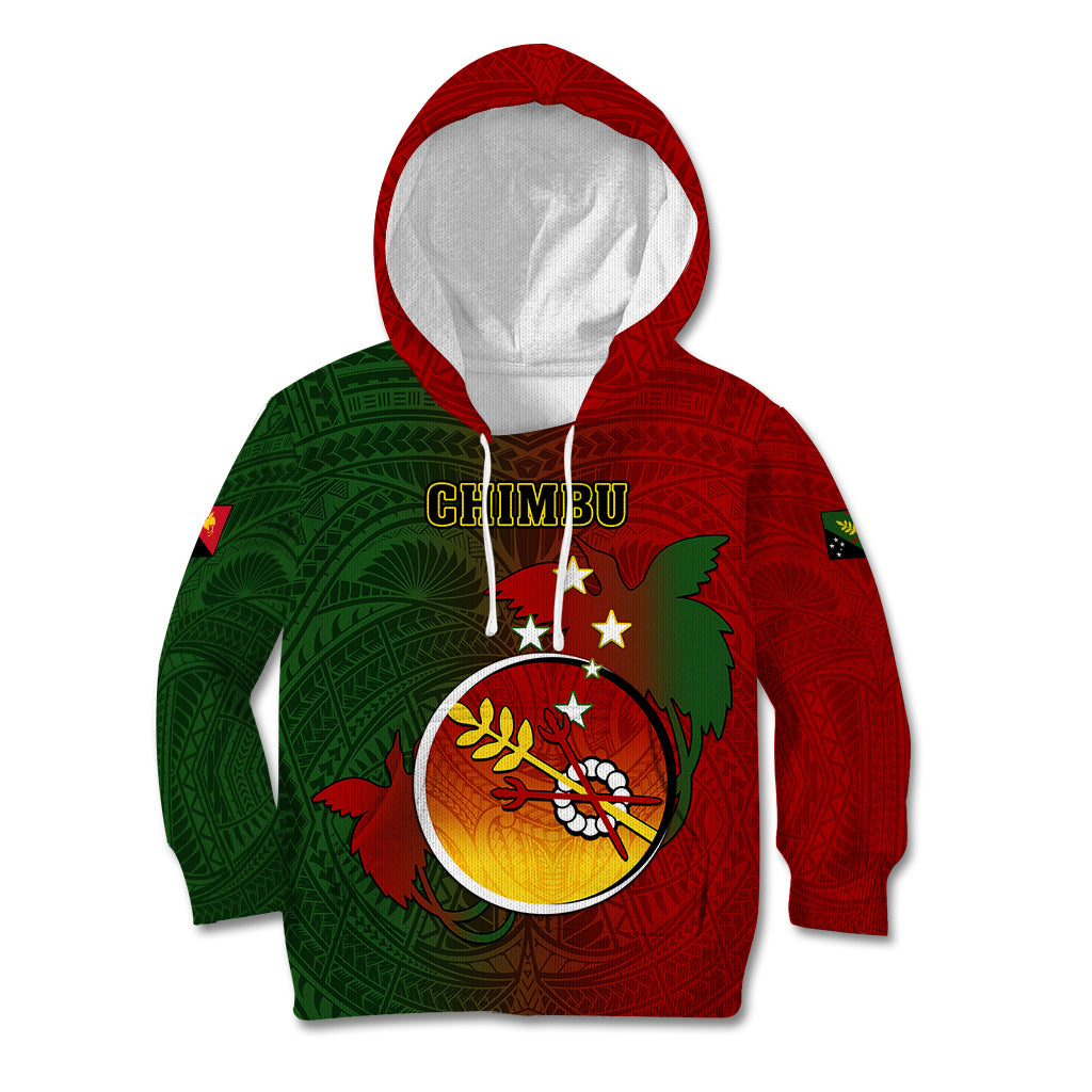 Personalized Papua New Guinea Chimbu Province Kid Hoodie Mix Coat Of Arms Polynesian Pattern LT05 Hoodie Red - Polynesian Pride