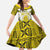 Personalised Niue The Rock Of Polynesia Family Matching Puletasi and Hawaiian Shirt Peniamina Gospel Day Yellow Version