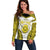 Personalised Niue The Rock Of Polynesia Off Shoulder Sweater Peniamina Gospel Day Yellow Version