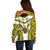 Personalised Niue The Rock Of Polynesia Off Shoulder Sweater Peniamina Gospel Day Yellow Version