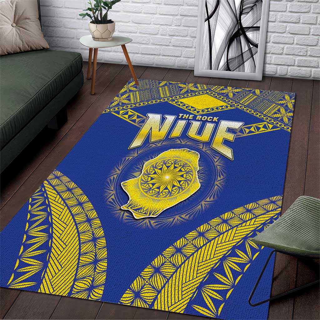 Niue The Rock Of Polynesia Area Rug Peniamina Gospel Day Blue Version LT05 Blue - Polynesian Pride