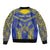 Personalised Niue The Rock Of Polynesia Bomber Jacket Peniamina Gospel Day Blue Version