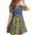 Personalised Niue The Rock Of Polynesia Kid Short Sleeve Dress Peniamina Gospel Day Blue Version