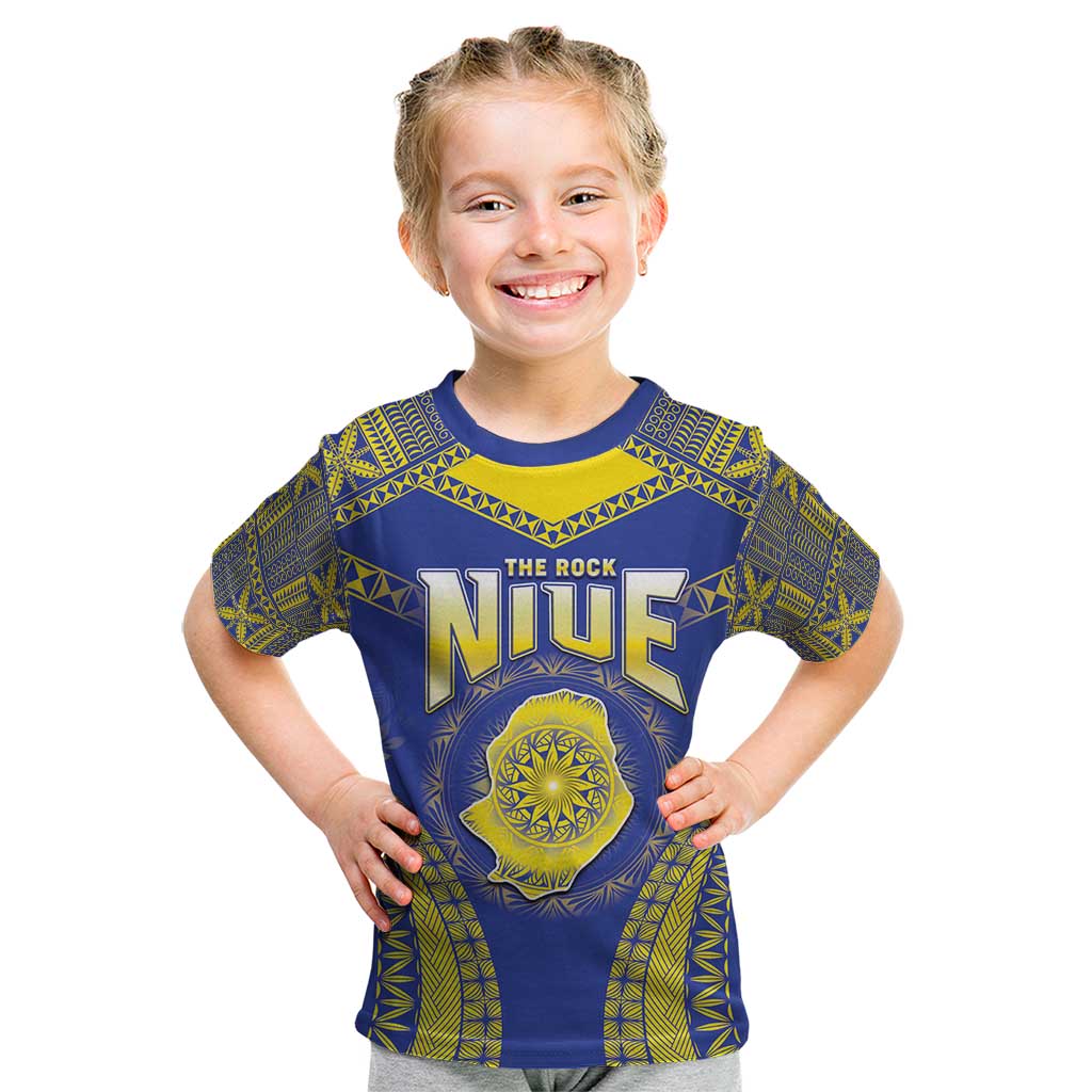 Personalised Niue The Rock Of Polynesia Kid T Shirt Peniamina Gospel Day Blue Version LT05 Blue - Polynesian Pride