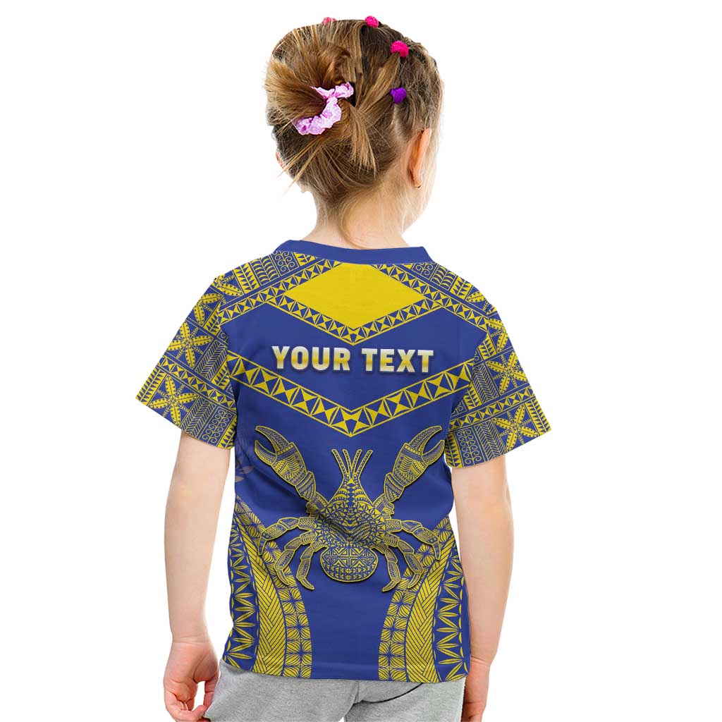 Personalised Niue The Rock Of Polynesia Kid T Shirt Peniamina Gospel Day Blue Version LT05 - Polynesian Pride