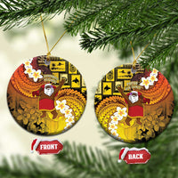 Papua New Guinea Retro Christmas Ceramic Ornament Hamamas Krismas LT05 Circle Colorful - Polynesian Pride