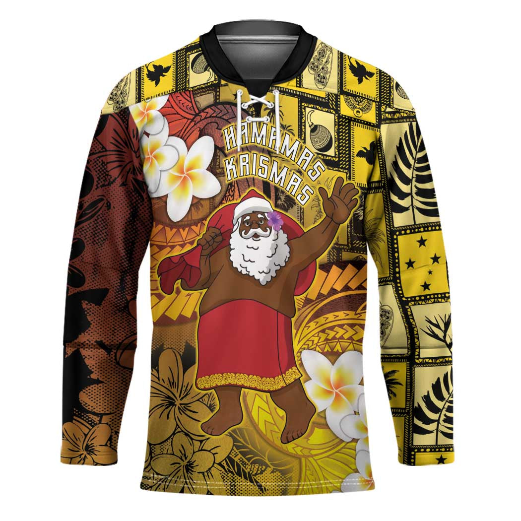Papua New Guinea Retro Christmas Hockey Jersey Hamamas Krismas LT05 Unisex Colorful - Polynesian Pride
