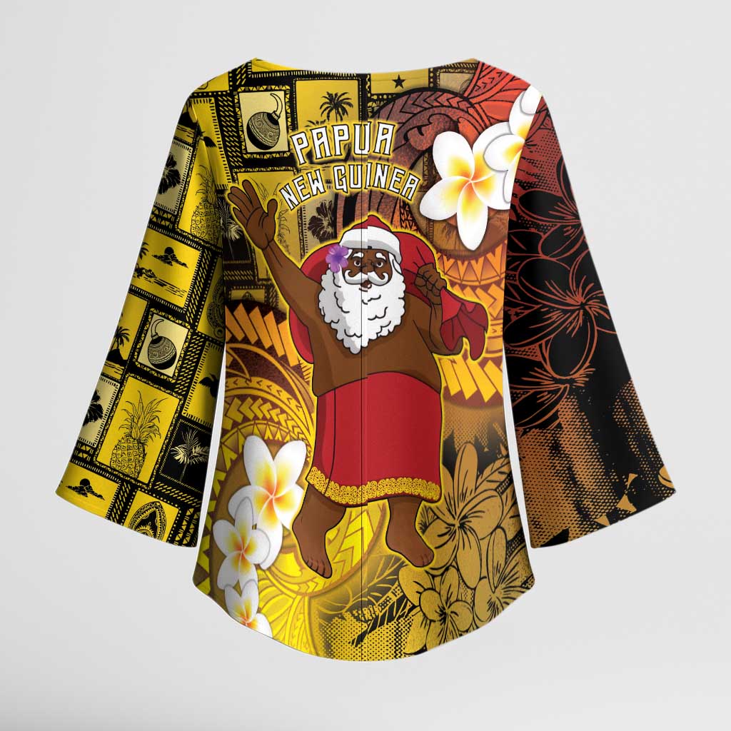 Papua New Guinea Retro Christmas Kimono Sleeve Blouse Hamamas Krismas LT05 - Polynesian Pride