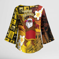 Papua New Guinea Retro Christmas Kimono Sleeve Blouse Hamamas Krismas LT05 - Polynesian Pride